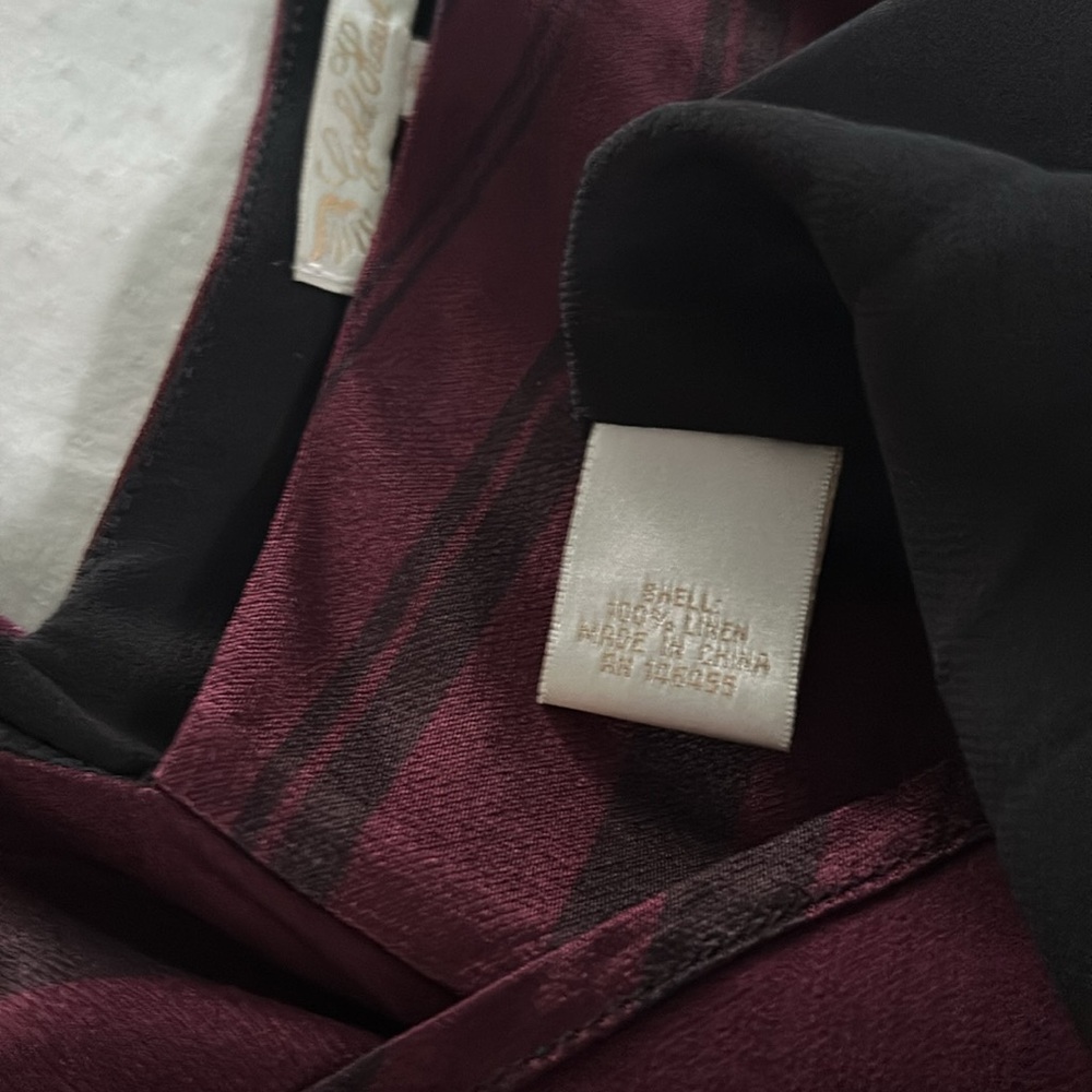 Gold Hawk Midi Stripe Cocktail Slip Dress *Never Worn*   Burgundy / Black  SMALL - Picture 8 of 10